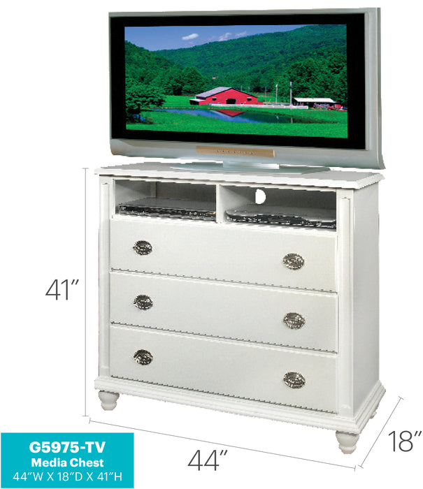 Glory Furniture Summit G5975-TV Media Chest , White G5975-TV