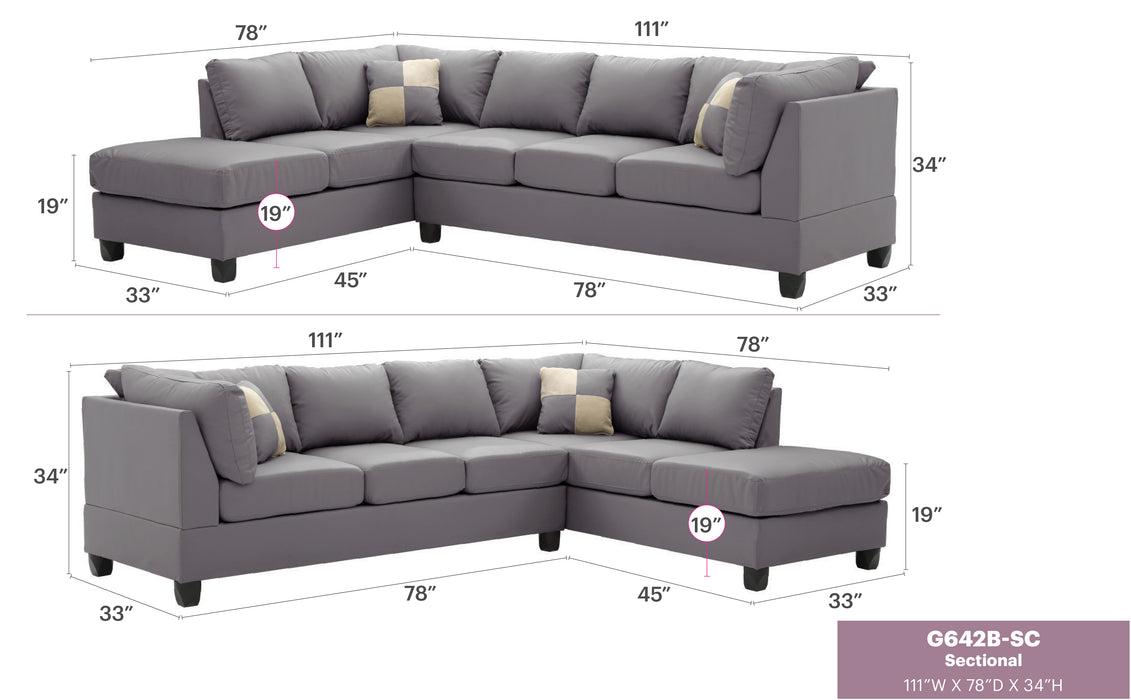 Glory Furniture Malone G630-647B-SC Sectional