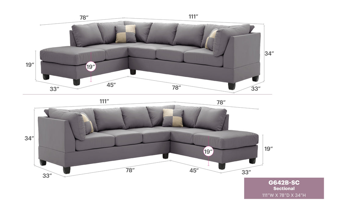 Glory Furniture Malone Sectional