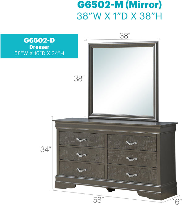 Glory Furniture Lorana G6502-D Dresser , Metalic Black G6502-D