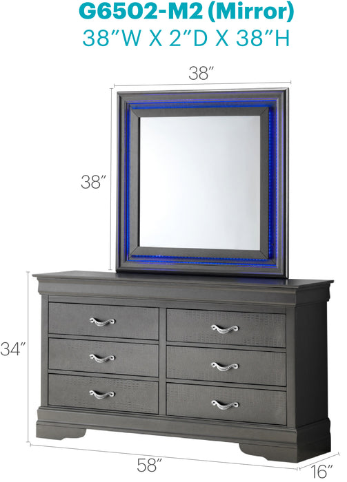 Glory Furniture Lorana G6502-M2 Mirror2 , Metalic Black G6502-M2