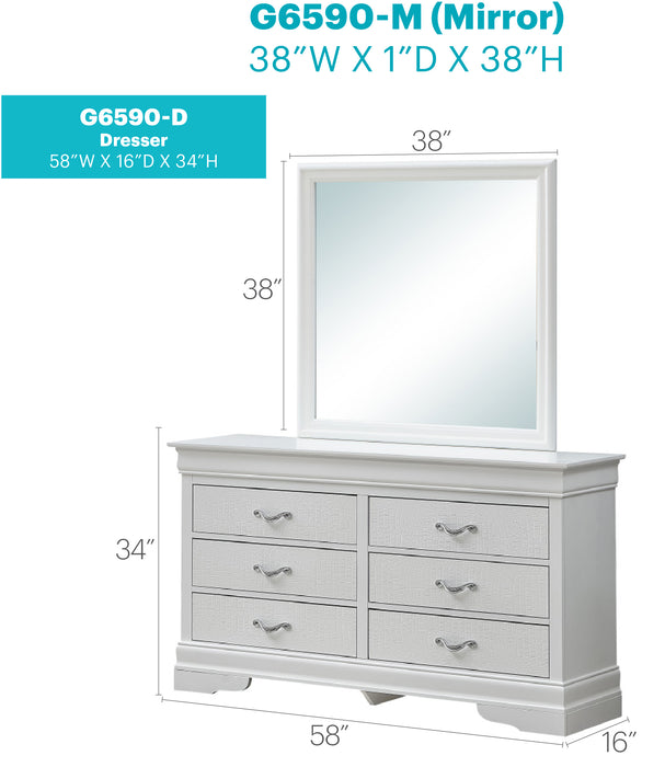 Glory Furniture Lorana G6590-D Dresser , Silver Champagne G6590-D
