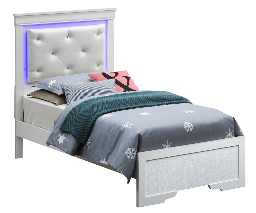 Glory Furniture Lorana G6590C-B3 Bed Silver Champagne 