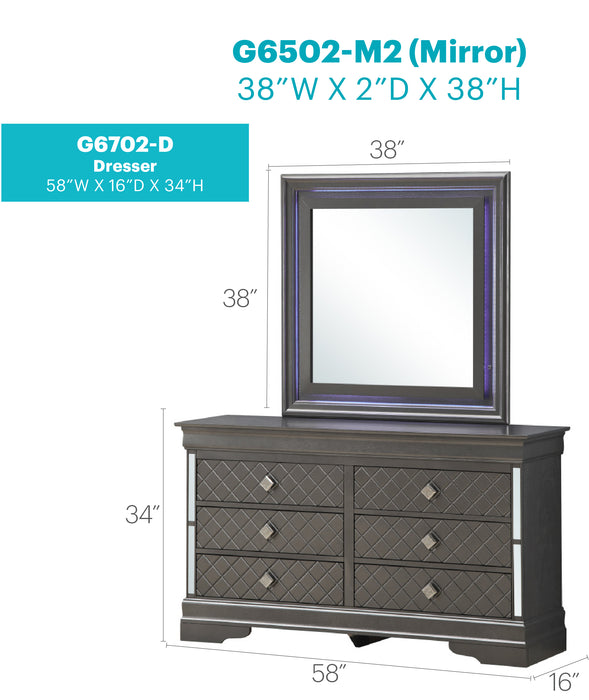 Glory Furniture Verona G6702-D Dresser , Metalic Black G6702-D