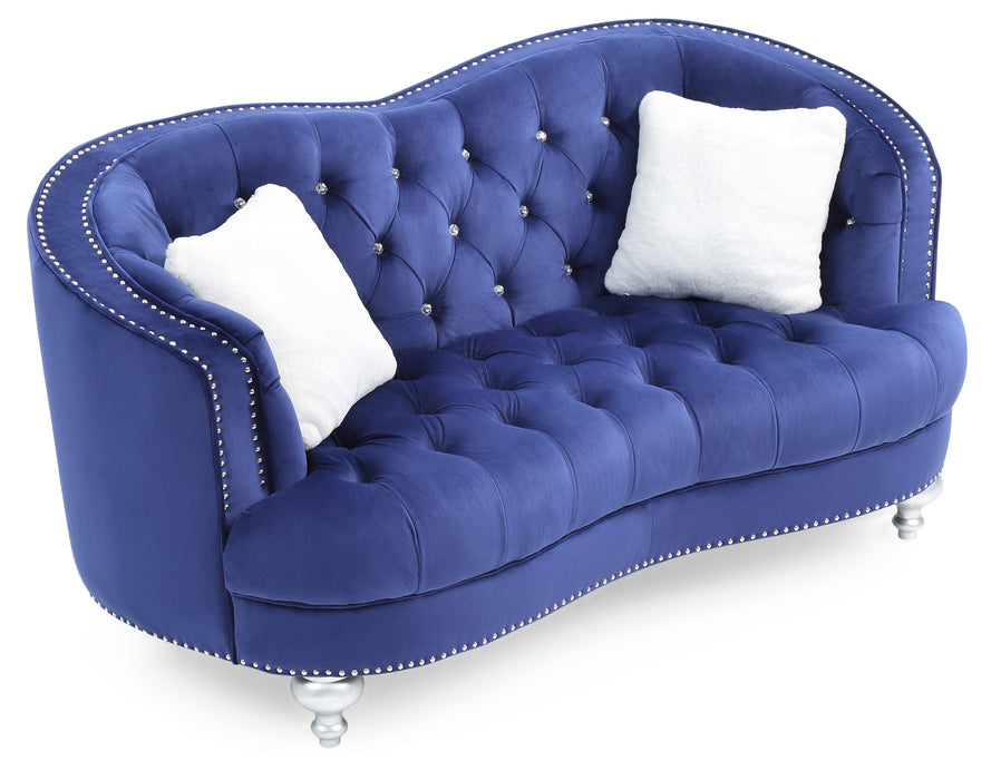 Glory Furniture Jewel G750-L Loveseat , Blue G750-L