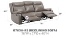 Glory Furniture Ward G763A-RS Double Reclining Sofa , GrayG763A-RS