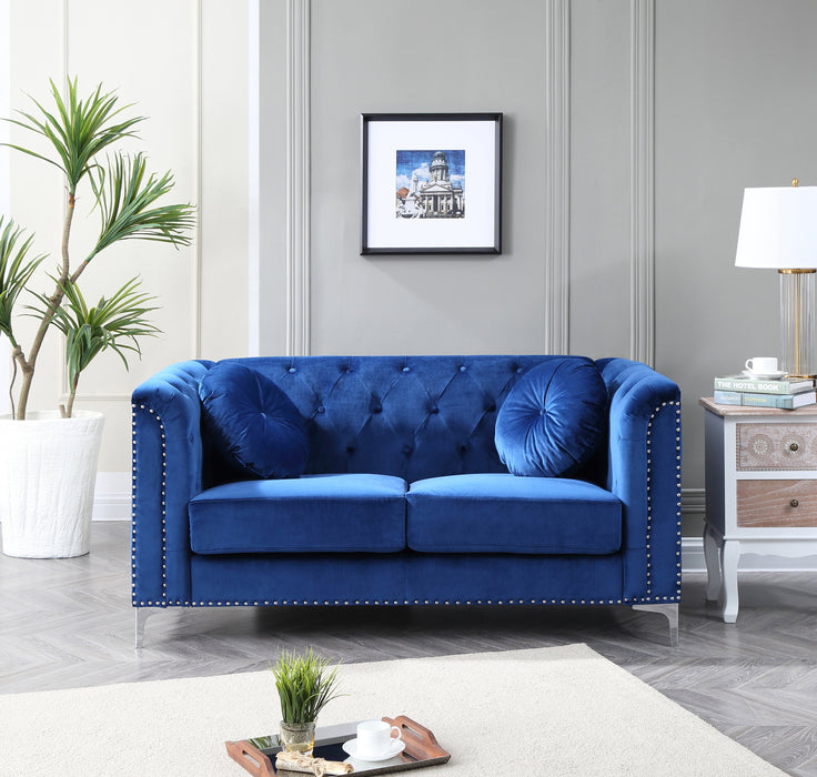 Glory Furniture Pompano G781A-L Loveseat ( 2 Boxes ) , Navy BlueG781A-L