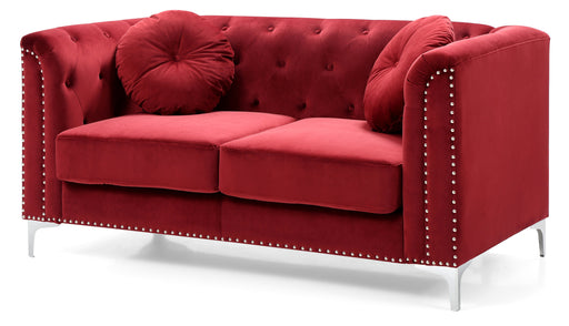 Glory Furniture Pompano G789A-L Loveseat ( 2 Boxes ) , BURGUNDY G789A-L