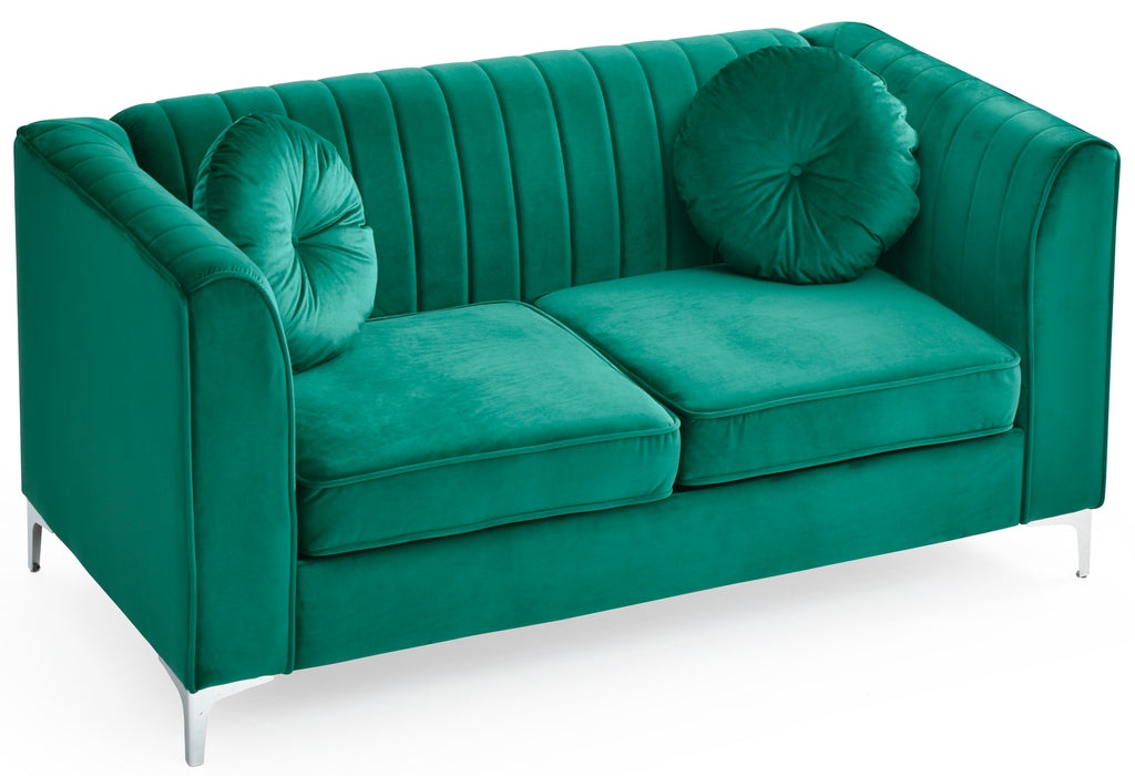 Glory Furniture Delray G792A-L Loveseat ( 2 Boxes ) , Green G792A-L