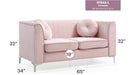 Glory Furniture Delray G794A-L Loveseat ( 2 Boxes ) , Pink G794A-L
