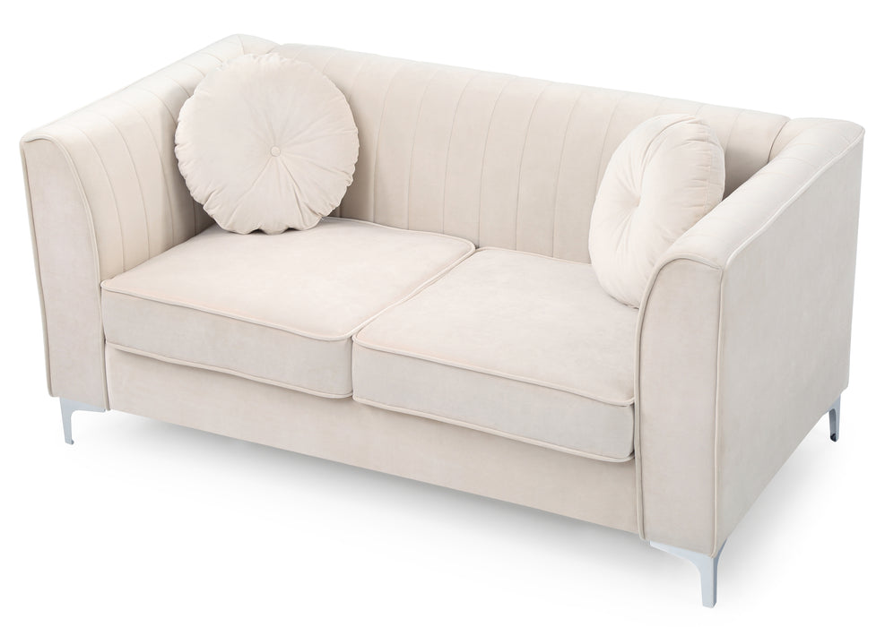 Glory Furniture Delray G797A-L Loveseat ( 2 Boxes ) , IVORY G797A-L