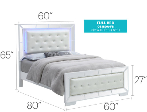 Glory Furniture Hollywood_Hills G8180A-B Full Bed Silver Champagne 