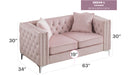 Glory Furniture Paige G824A-L Loveseat , Pink G824A-L