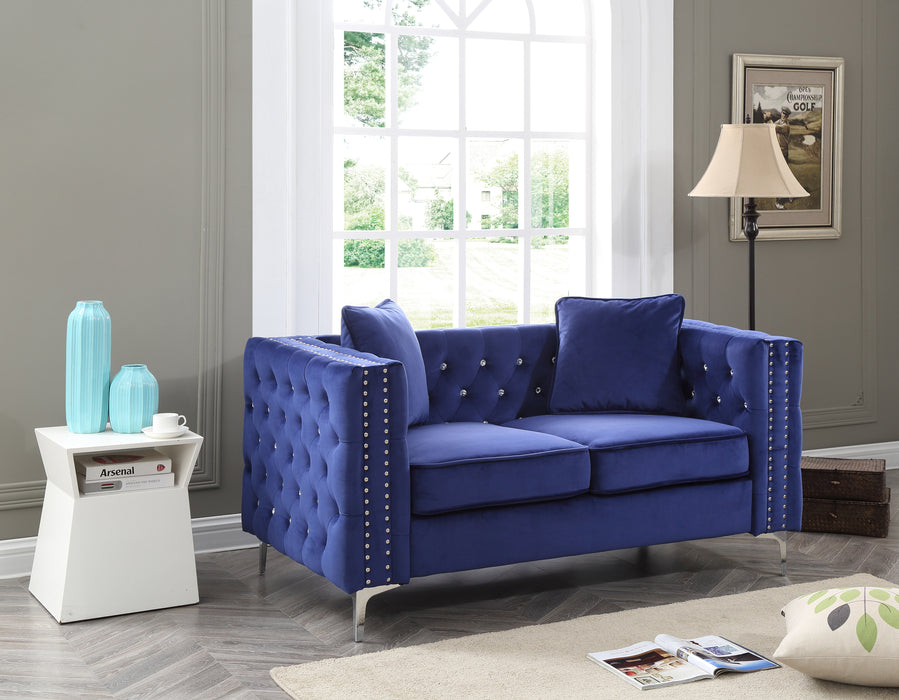 Glory Furniture Paige G829A-L Loveseat , Blue G829A-L