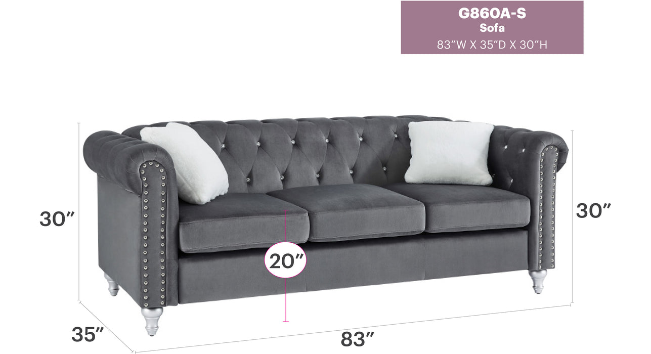 Glory Furniture Raisa G860A-S Sofa , GrayG860A-S