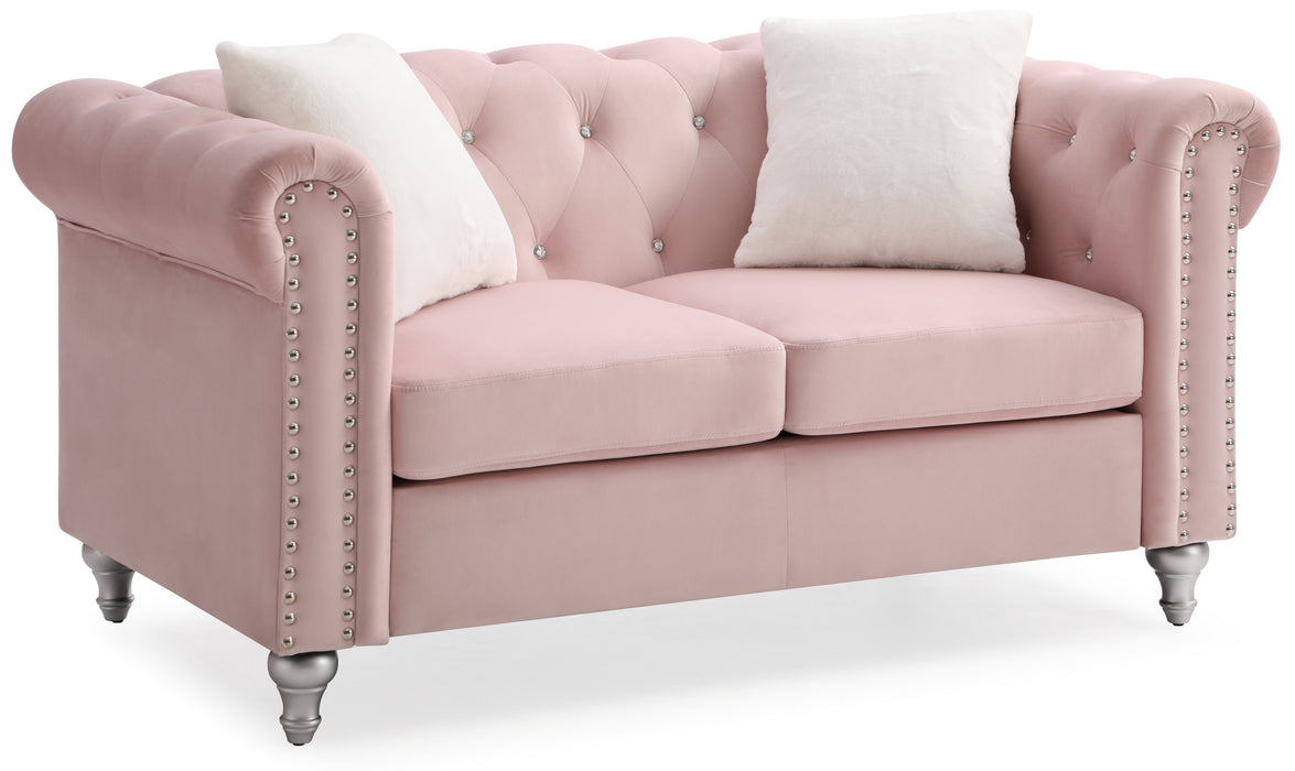 Glory Furniture Raisa G864A-L Loveseat , Pink G864A-L