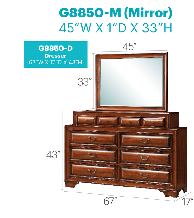 Glory Furniture LaVita G8850-D Dresser , Oak G8850-D