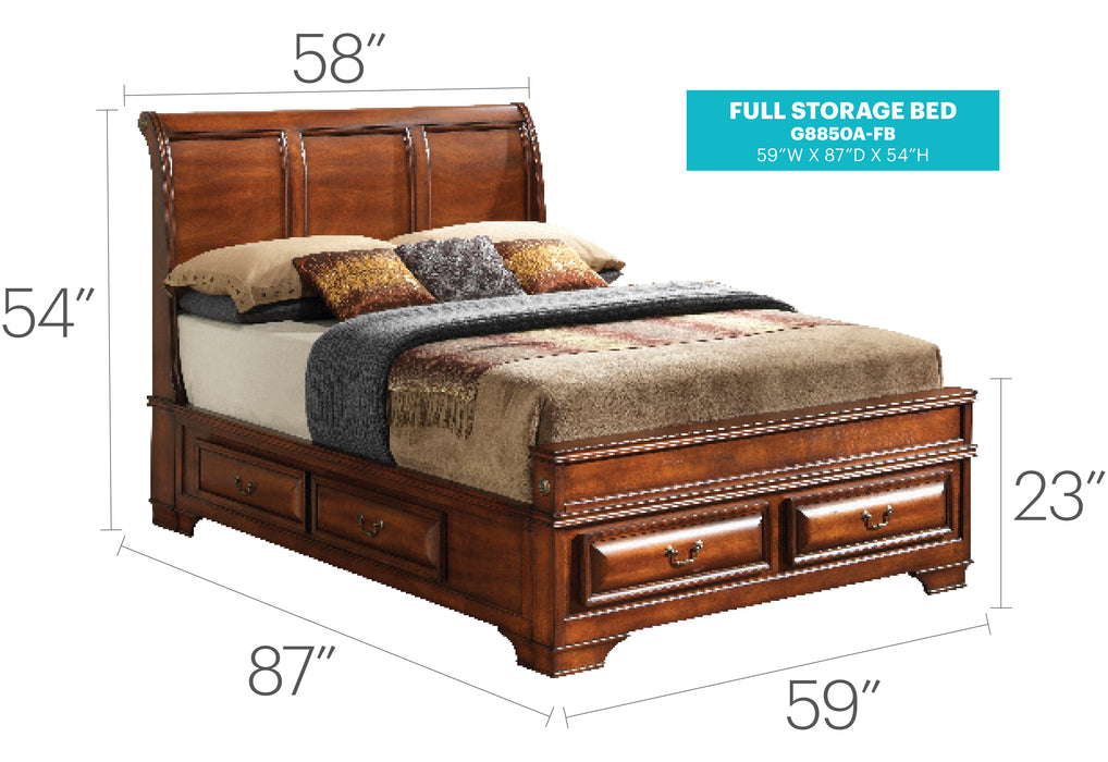 Glory Furniture LaVita G8850A-B Storage bed Oak 