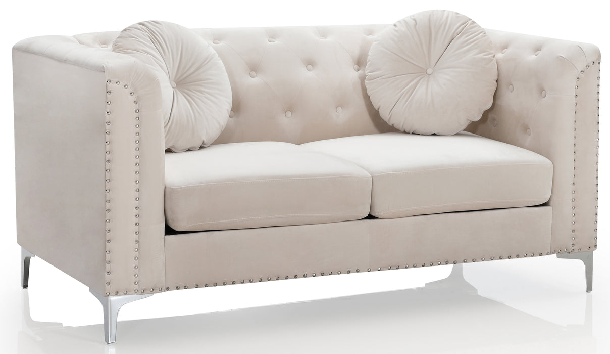 Glory Furniture Pompano G898A-L Loveseat ( 2 Boxes ) , IVORY G898A-L