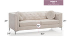 Glory Furniture Pompano G898A-S Sofa ( 2 Boxes ) , IVORY G898A-S