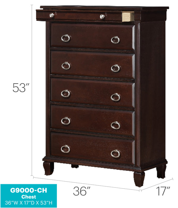 Glory Furniture Triton G9000-CH Chest , Cappuccino G9000-CH