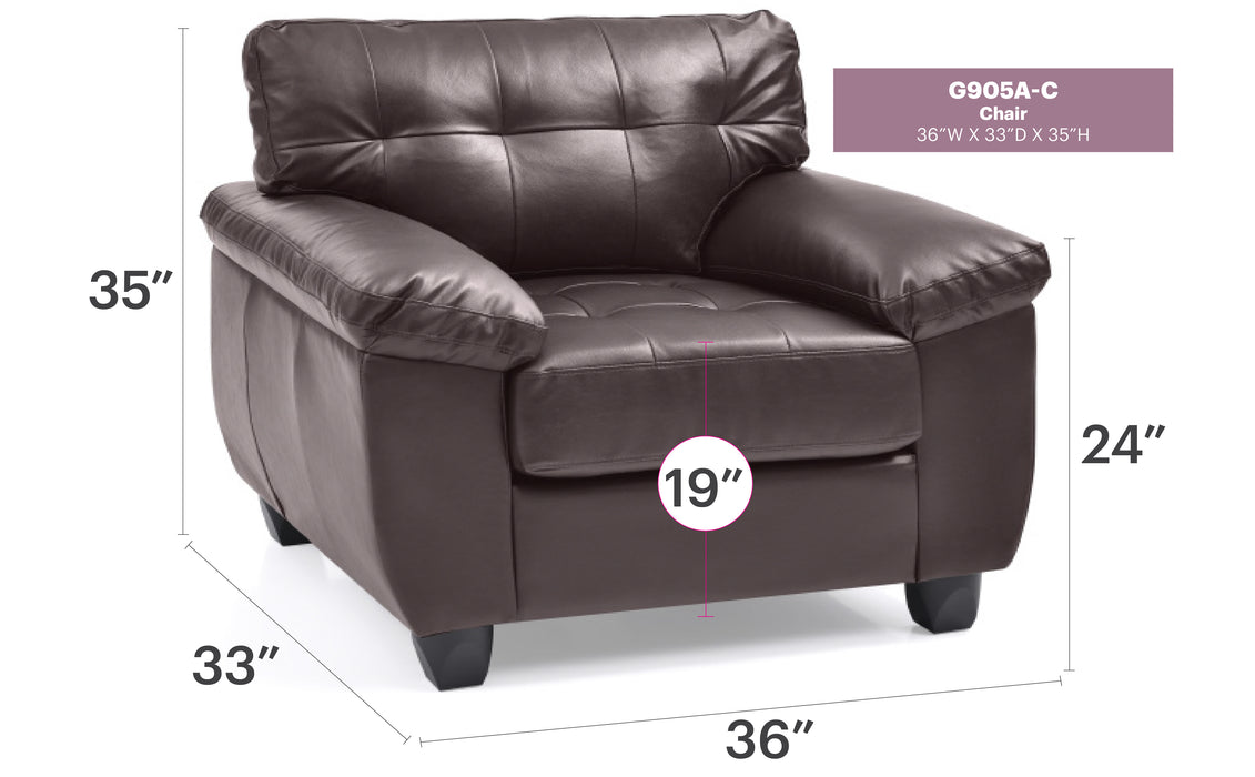 Glory Furniture Gallant G905A-C Chair , Cappuccino G905A-C