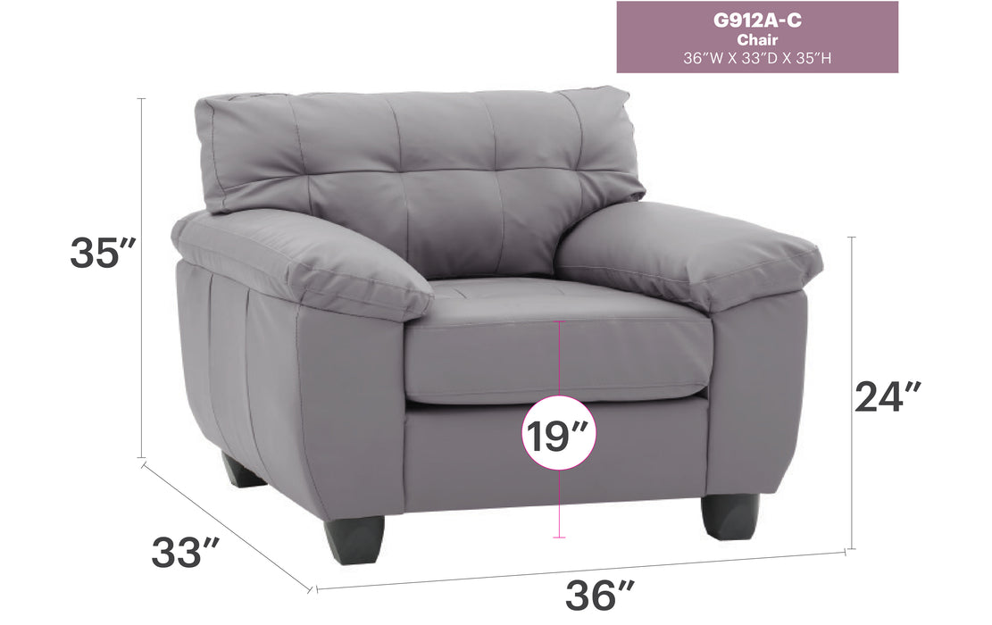 Glory Furniture Gallant G912A-C Chair , GrayG912A-C