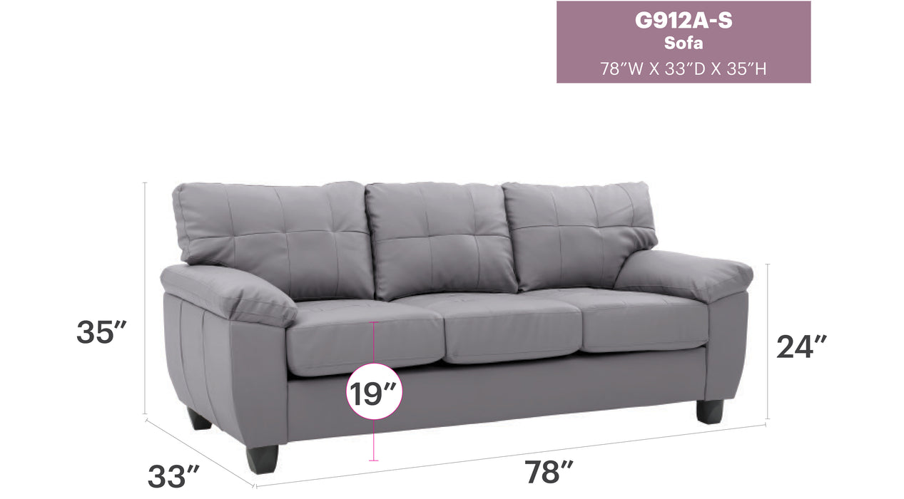 Glory Furniture Gallant G912A-S Sofa , GrayG912A-S