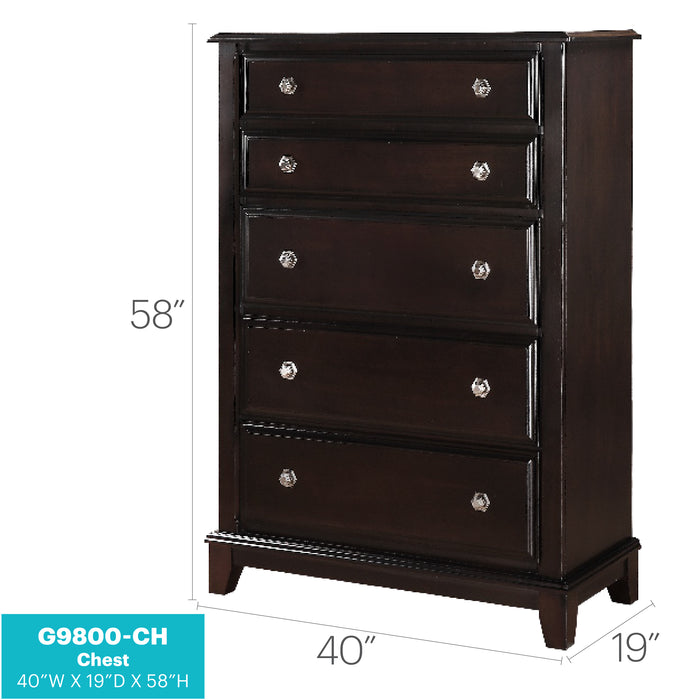 Glory Furniture Ashford G9800-CH Chest , Cappuccino G9800-CH