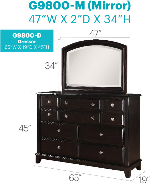 Glory Furniture Ashford G9800-D Dresser , Cappuccino G9800-D