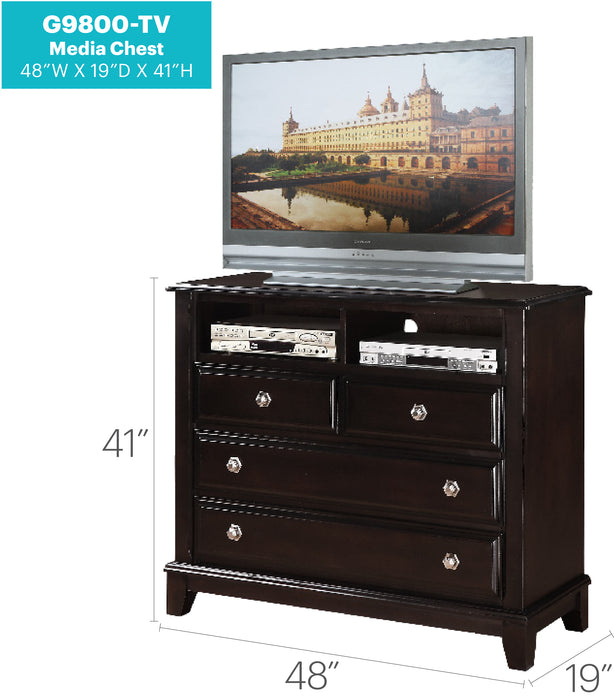 Glory Furniture Ashford G9800-TV Media Chest , Cappuccino G9800-TV