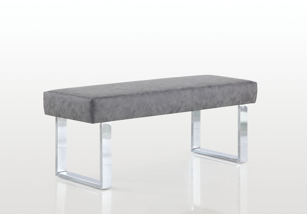 Modern Gray Upholstered Bench GENEVIEVE-BCH-GRY