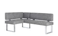 Modern Dining Set w/ Glass Top Table & Upholstered Nook GENEVIEVE-2PC