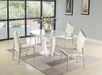 Contemporary Dining Set w/ Extendable Starphire Glass Table & 4 Motion-Back Side Chairs GIULIANA-NALA-5PC