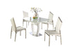 Contemporary Dining Set w/ Extendable Starphire Glass Table & 4 Motion-Back Side Chairs GIULIANA-NALA-5PC