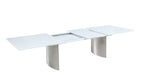 Contemporary White Gloss & Steel Dining Table GLENDA-DT