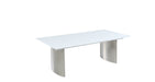 Contemporary White Gloss & Steel Dining Table GLENDA-DT