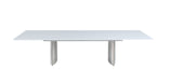 Contemporary White Gloss & Steel Dining Table GLENDA-DT