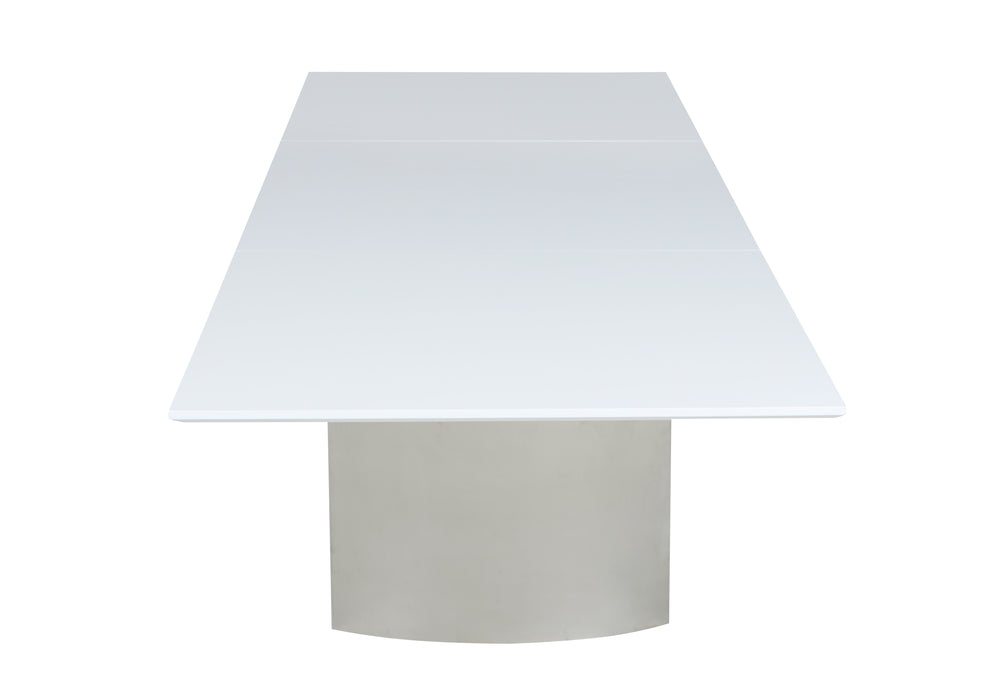 Contemporary White Gloss & Steel Dining Table GLENDA-DT