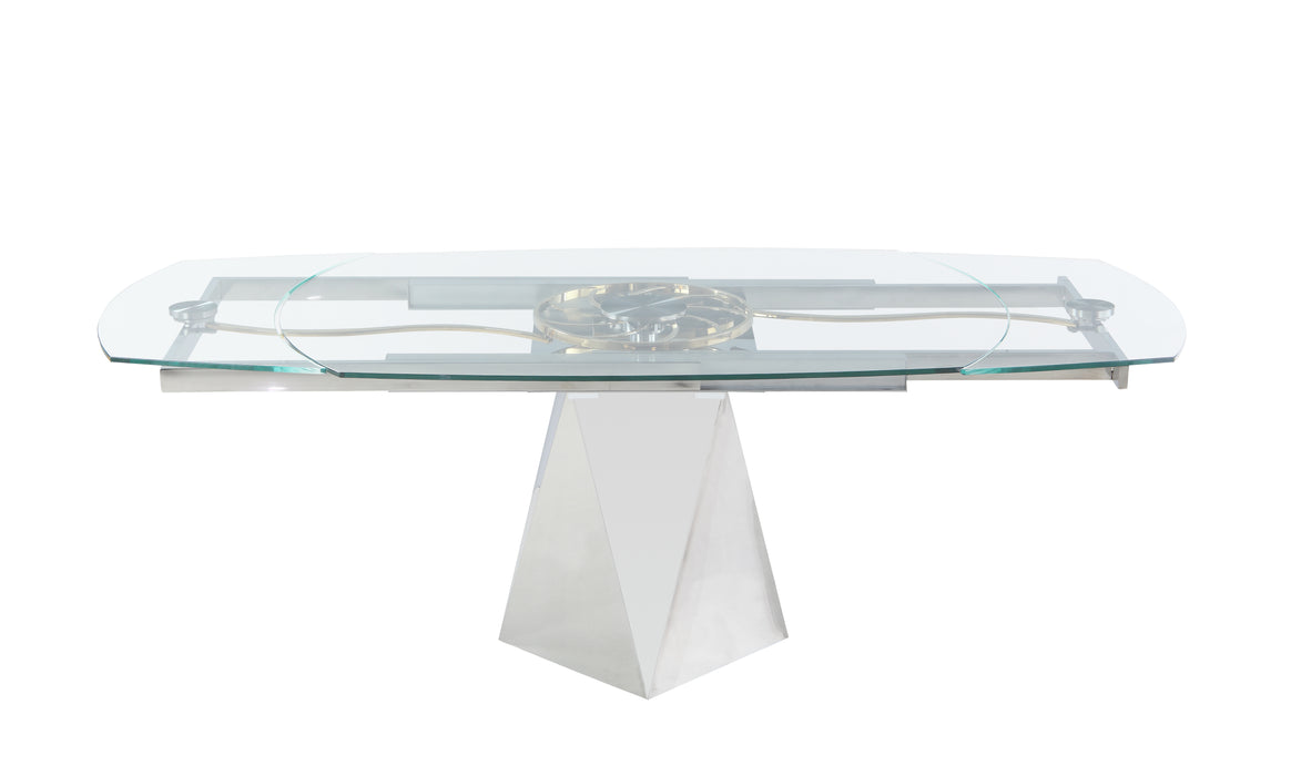 Contemporary Motion-Extendable Glass Dining Table GLORIA-DT