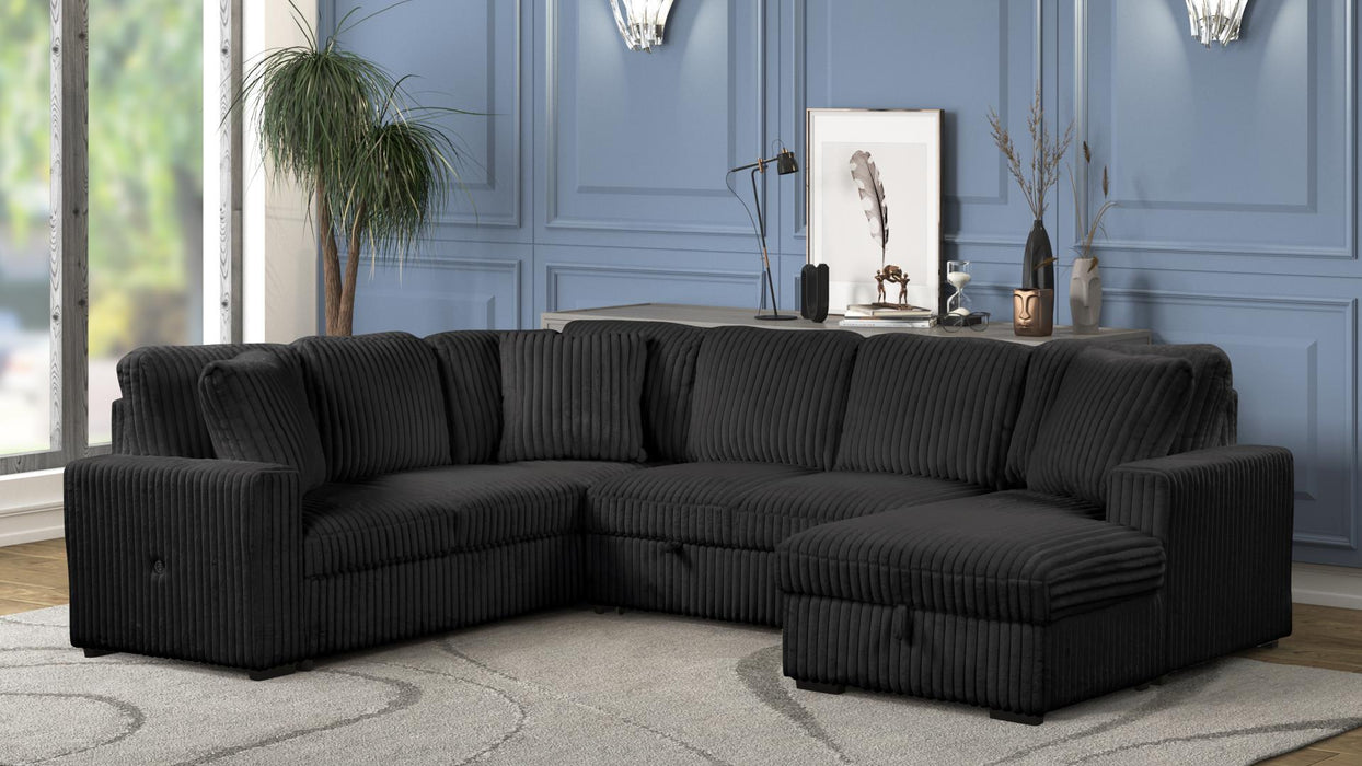 Grande Sectional – Grande Sectional Black by Galaxy Home Furnishings