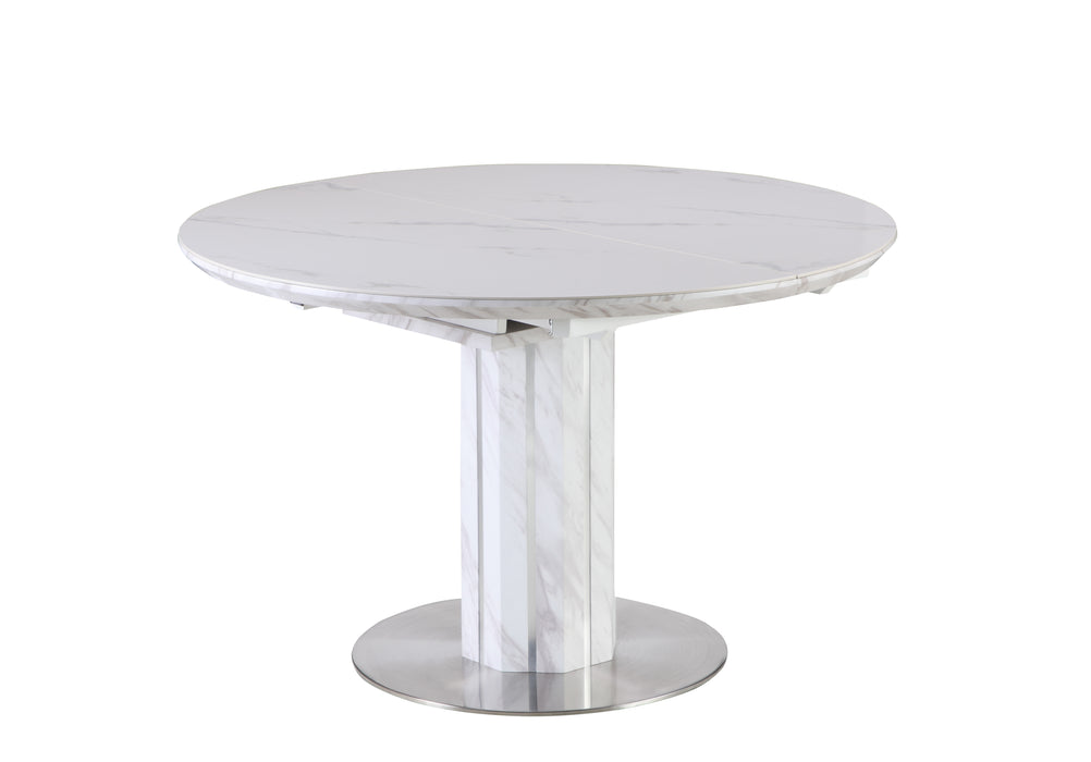 Contemporary Butterfly-Extendable White Top Dining Table GRETCHEN-DT