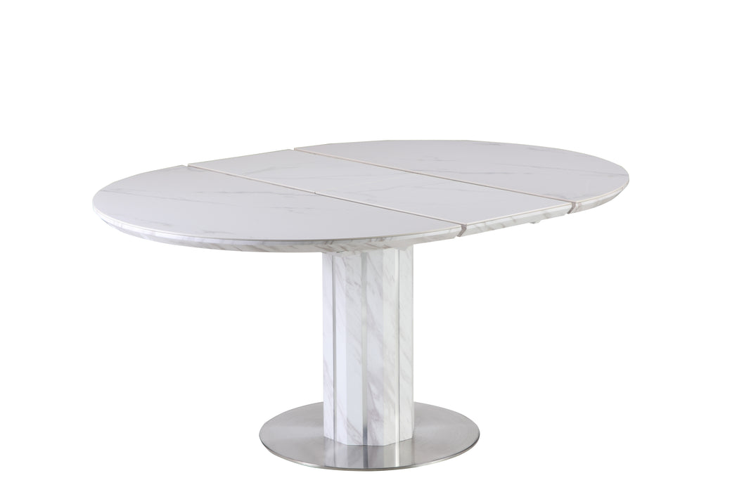 Contemporary Butterfly-Extendable White Top Dining Table GRETCHEN-DT