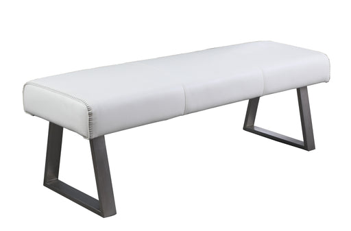 Contemporary Upholstered Bench w/ Highlight Stitching GWEN-BCH-WHT