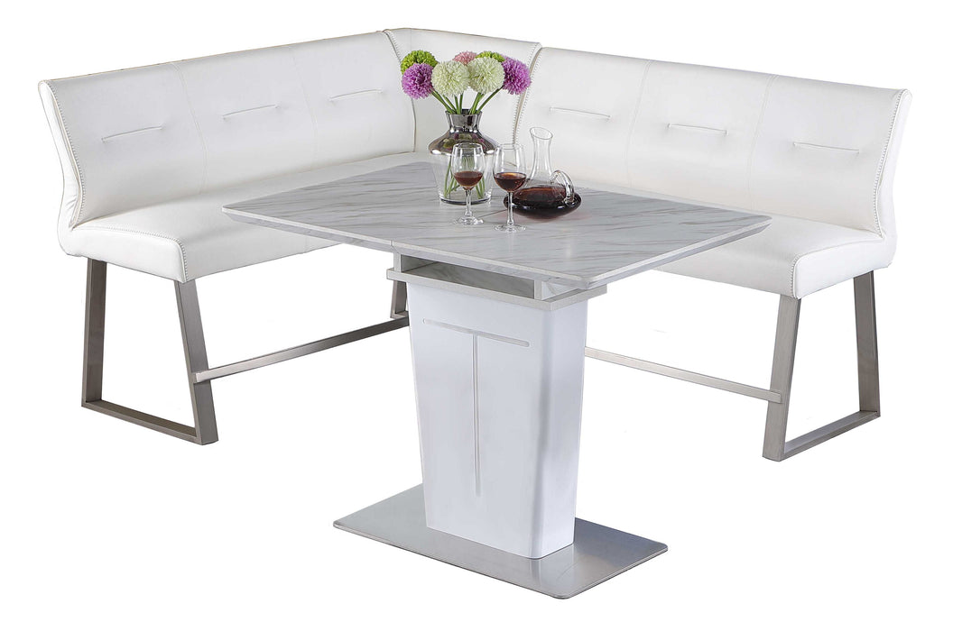 Contemporary Dining Counter Set w/ Extendable Table and Reversible Nook GWEN-CNT-2PC