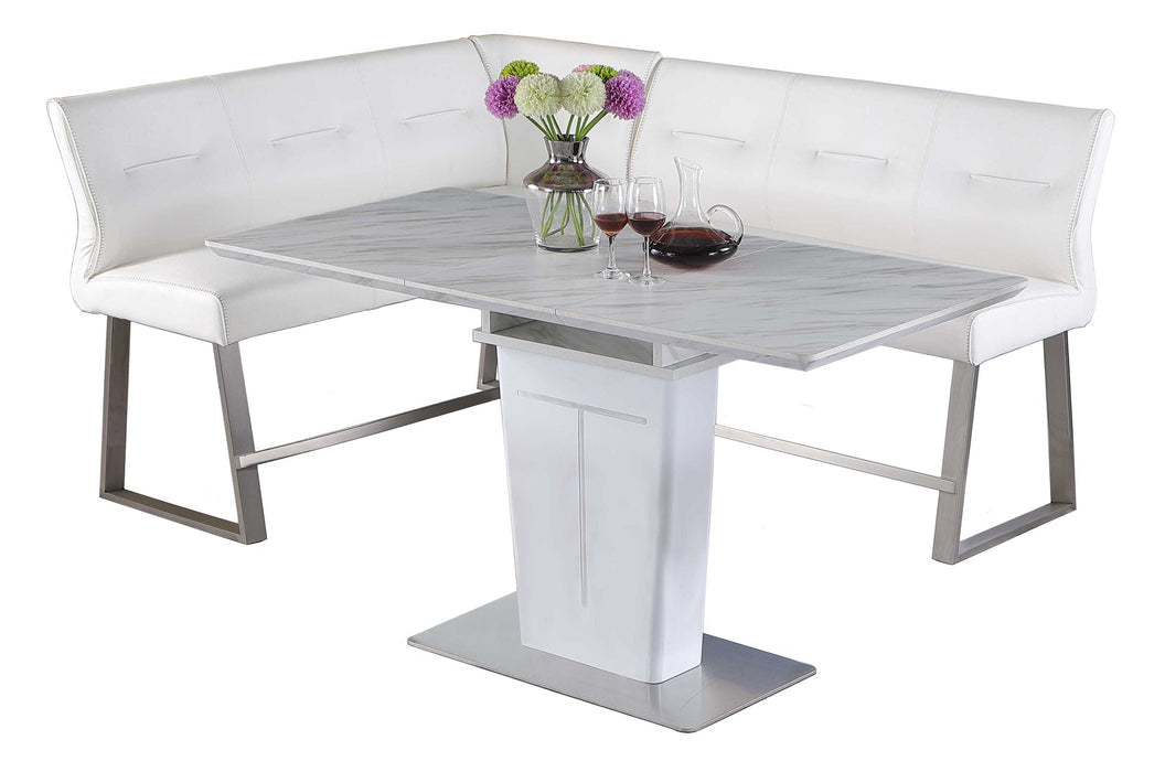 Contemporary Dining Counter Set w/ Extendable Table and Reversible Nook GWEN-CNT-2PC