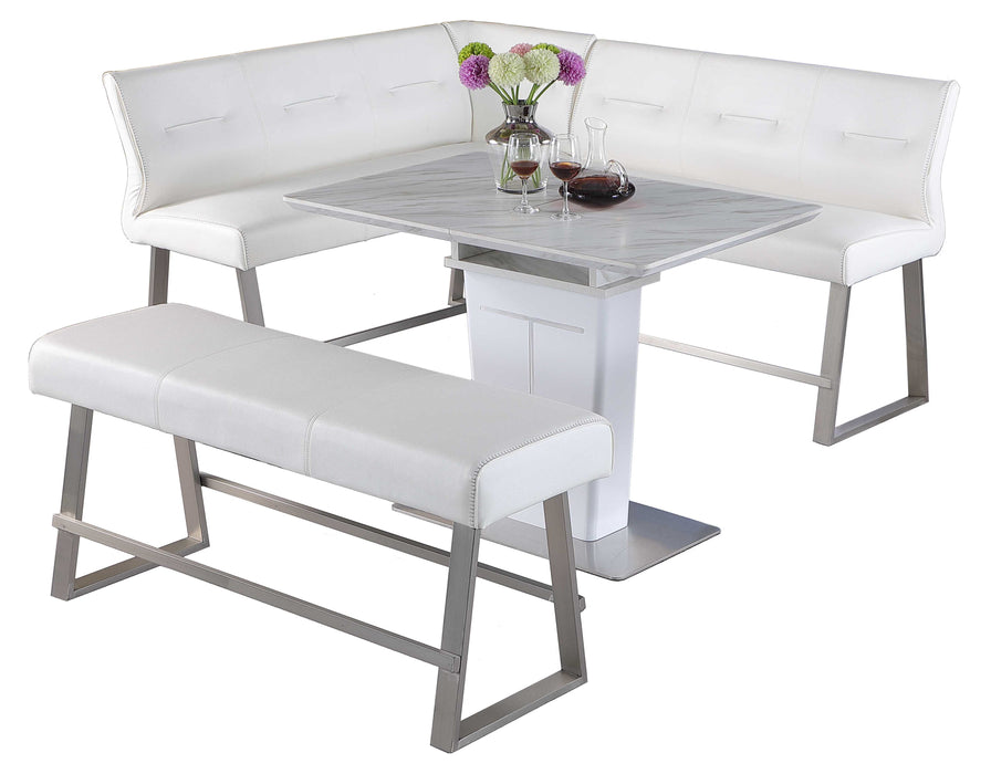 Contemporary Dining Counter Set w/ Extendable Table, Reversible Nook and Bench GWEN-CNT-3PC
