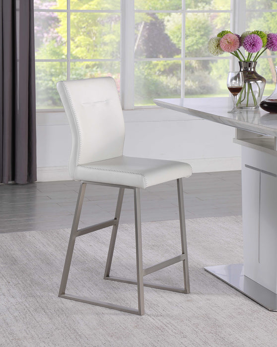 Contemporary Counter Height Stool w/ Highlight Stitching GWEN-CS-WHT