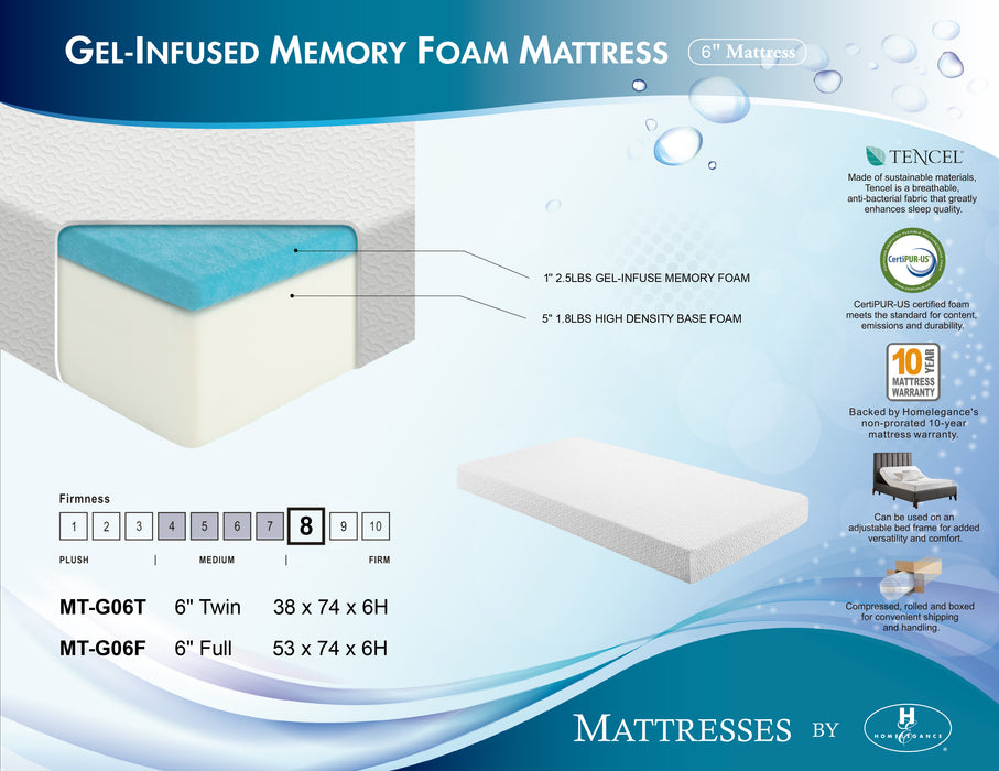 Altair 6" Twin Gel-Infused Memory Foam Mattress
