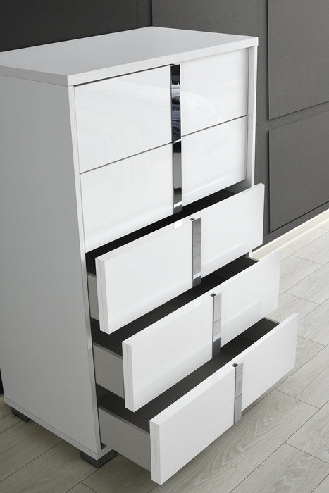 Giulia Night Stand Left Facing in White SR09-101L